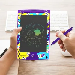 amazon basics Writing Tablet with 8.5-inch rainbow colour LCD screen and Stylus Pen for Kids & Adults (Purple)