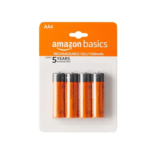 Image of Amazon Basics AA Rechargeable Batteries | 1300 mAh with 1.2 V Power| Ni-MH