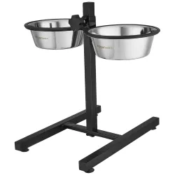 Amazon Basics Adjustable Double Diner for Pet Food and Water