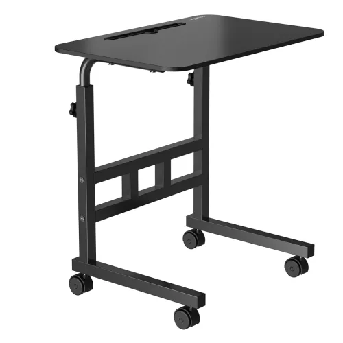 Image of amazon basics Adjustable Height Wooden Table with Wheels |.