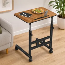 Amazon Basics Adjustable Sofa Side Table with Wheels