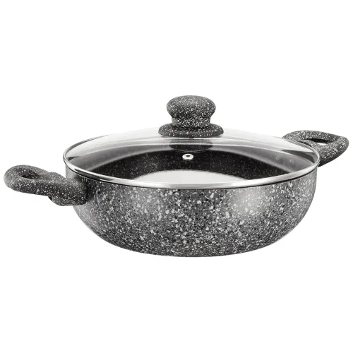 Image of amazon basics Aluminium Granite Finish Kadhai 2500 ml