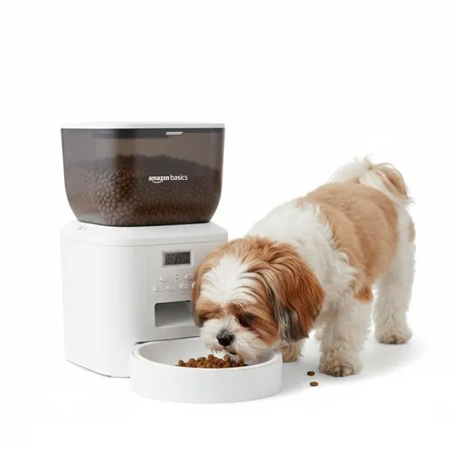Image of Amazon Basics Automatic Pet Feeder with Voice Recording 4L Large Capacity