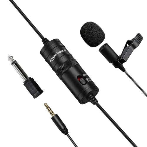 Image of amazon basics Auxiliary Omnidirectional Lavalier Condenser Microphone