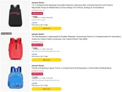 amazon basics Backpack Starting @ ₹199
