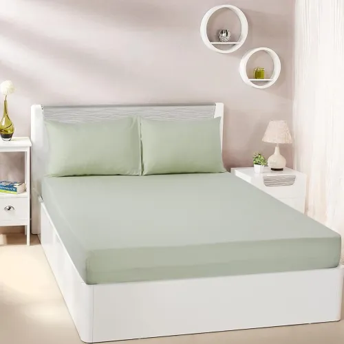 Image of Amazon Basics Cotton Sateen Weave Bedsheet Set with 2 Pillow Covers