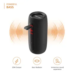 amazon basics Bluetooth 20W Speaker, with TWS Function, Powerful Bass