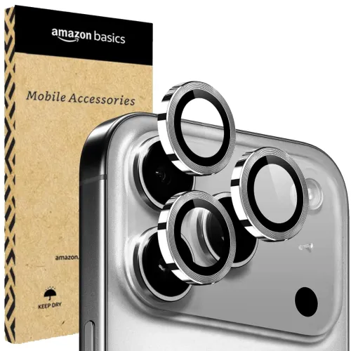 Image of amazon basics Camera Glass Lens Protector Ring for iPhone 17 Pro Case 