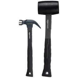 Amazon Basics Claw Hammer & Rubber Mallet Hammer 2 Pcs