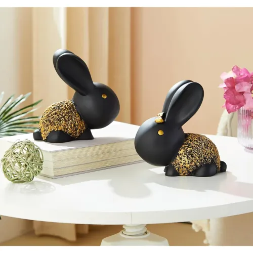 Image of Amazon Basics Deep Affectionate Rabbit Couple for Home Décor | 