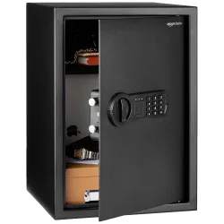 Amazon Basics Digital Safe With Electronic Keypad Locker For Home, Gross Capacity - 58L (Net - 51L), Black