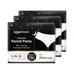 Amazon Basics Disposable Period Panties| L-XL |30 Count (10 x Pack of 3)