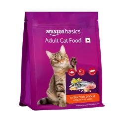 Amazon Basics Dry Cat Food | 1 Kg Trial Pack| Ocean Fish | with Real Chicken Meat & Fish | Suitable for Adult Cats | Pac