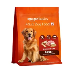 Amazon Basics Dry Dog Food | 1 Kg Trial Pack| Chicken & Rice | with Real Chicken Meat | Kibble for Adult Dogs | Packed w