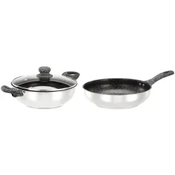 Amazon Basics DuraKoat Stainless Cookware Set
