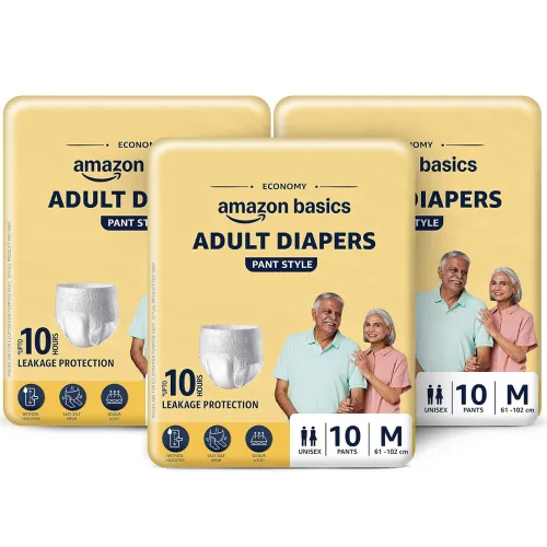 Image of Amazon Basics Economy Adult Diapers Pant Style for Men & Women | Medium Size