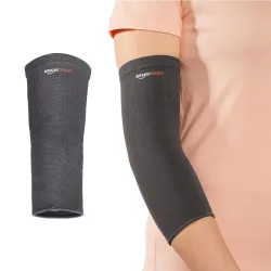 Amazon Basics Elbow Support Sleeve | Even Compression | Breathable Fabric | Padded Lining | Daily Stability | Unisex | Large