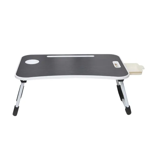 Image of Amazon Basics Engineered Wood Foldable Laptop Table with Cup Holder