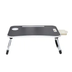 Amazon Basics Engineered Wood Foldable Laptop Table with Cup Holder