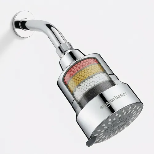 Image of Amazon Basics Filtered Shower Head with 5 Spray Modes 