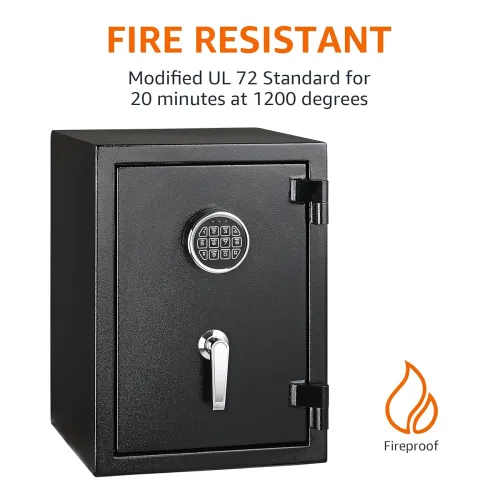 Image of Amazon Basics Fire Resistant Security Safe For Home & Office, 35 Litres | Electronic Keypad |