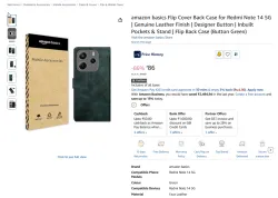 amazon basics Flip Cover Back Case for Redmi Note 14 5G