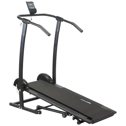 Image of Amazon Basics Foldable Manual Treadmill (100kg Max, LCD, Incline) 