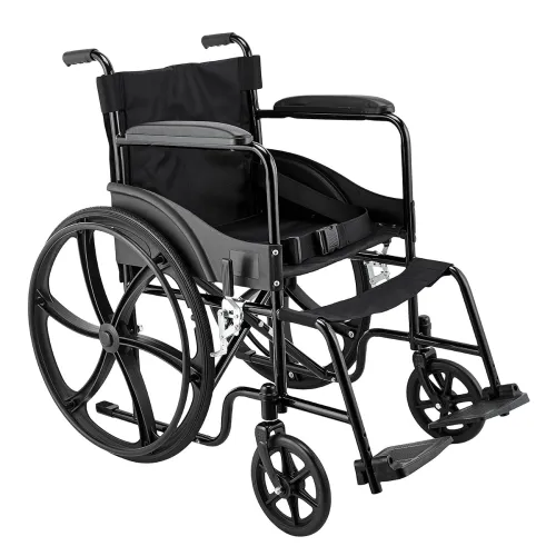 Image of Amazon Basics Foldable Wheelchair | Adjustable Armrests & Footrests