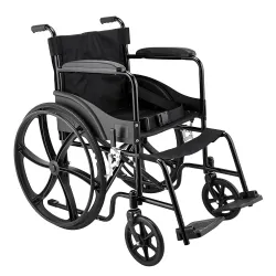 Amazon Basics Foldable Wheelchair | Adjustable Armrests & Footrests