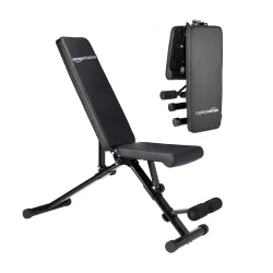 Amazon Basics 15-Level Adjustable & Foldable Gym Bench | Incline, Decline & Flat Bench with Leg Support, High Density Cu