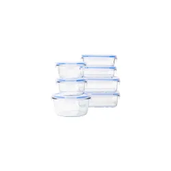 amazon basics Glass Leak-Proof Locking Lids 7-Piece Set
