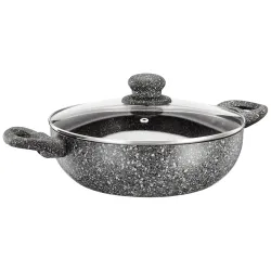 amazon basics Finish Kadhai with Glass Lid Non-Stick