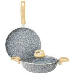 Amazon Basics Granite Non-Stick Cookware Set (2 Pcs)