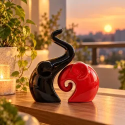 Amazon Basics Home Decor Happy Charm Elephant Couple