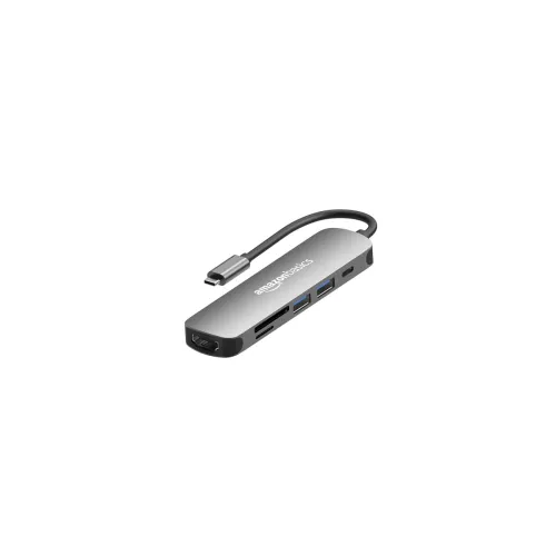 Image of Amazon Basics 6-in-1 Hub Multiport Adapter for Type-C Devices