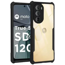 amazon basics Hybrid Camera Protection Transparent Hard Back Case Cover for Motorola Moto G31 (Sides Black)