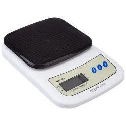 Amazon Basics Compact Kitchen Weighing Scale 10kg Black LCD
