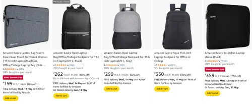 Image of Amazon Basics Laptop Bag Starting @ ₹199