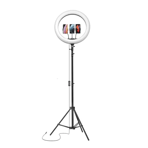 Image of Amazon Basics LED Ring Light (14-inch) with Tripod Stand & Mini Tripod, and Dual Temperature Modes