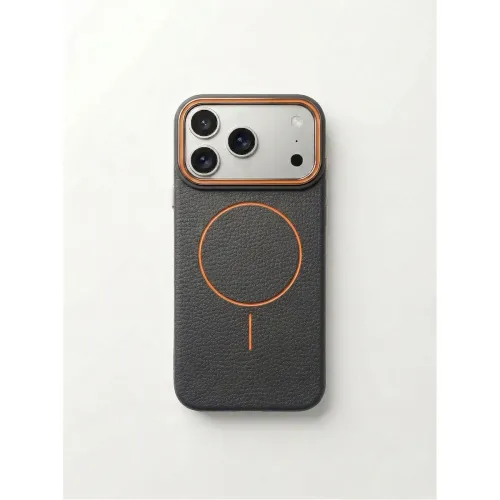 Image of Amazon Basics Luxury MagSafe Compatible Leather Texture Back Cover for iPhone 18