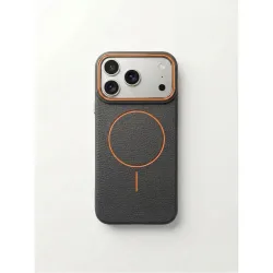 Amazon Basics Luxury MagSafe Compatible Leather Texture Back Cover for iPhone 18