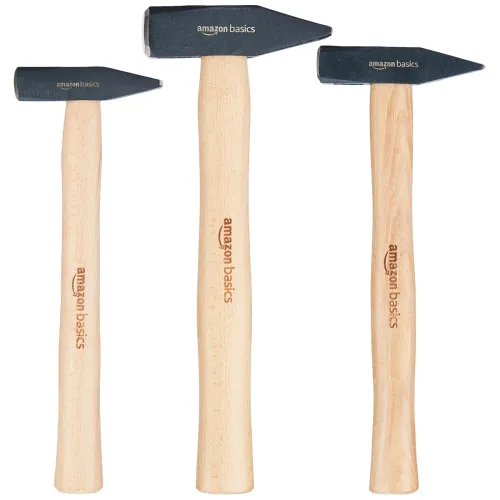Image of Amazon Basics Machinist Hammer Set (300/500/1000 gm, 3 Pcs) 