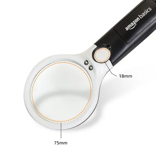 Image of Amazon Basics Magnifying Glass with 3 Led Lights |