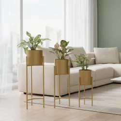 Amazon Basics Metal Floor Planter Stands (Set of 3)