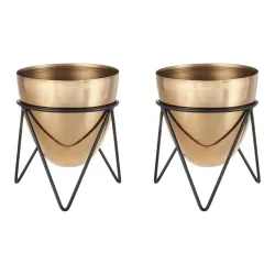 amazon basics Metal Planters with Stand (Pack of 2)
