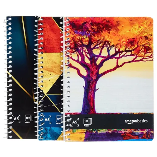 Image of amazon basics Metal Spiral Notebooks A5 Size 160 Sheet 
