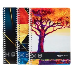 amazon basics Metal Spiral Notebooks A5 Size 160 Sheet | High Bright Paper |