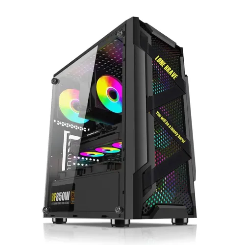 Image of Amazon Basics – Mid-Tower Computer Case/Gaming Cabinet | Black | Supports ATX m-ATX ITX | USB 3.0 | 330mm GPU Support | 