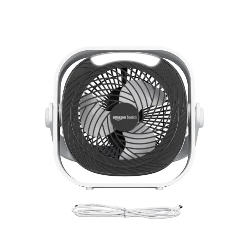 Image of amazon basics Mini Rechargeable Portable Fan with LED Lighting 3 Speeds & 2 Light Settings