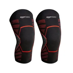 Amazon Basics Nylon Knee Support | Lightweight Knee Sleeve for Men and Women | Stretchable | for Sports, Fitness and Dai